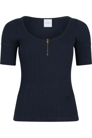 Patou Scoop-neck ribbed T-shirt