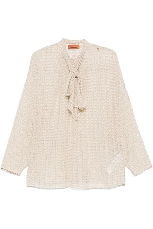 Missoni Sash-collar lamé blouse