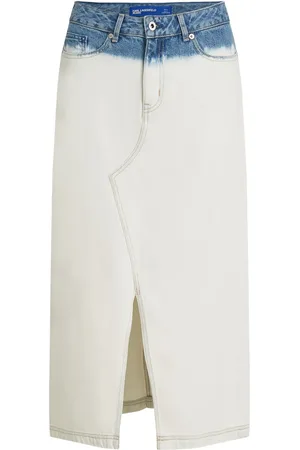 Karl Lagerfeld Ombré denim midi skirt