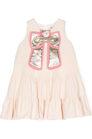 HUCKLEBONES LONDON Bow-detail ruffled midi dress