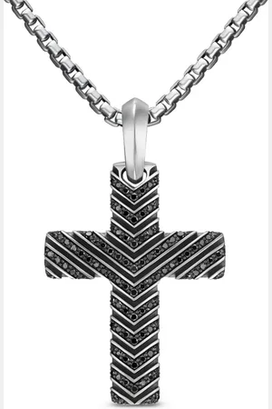David Yurman Sterling cross diamond pendant