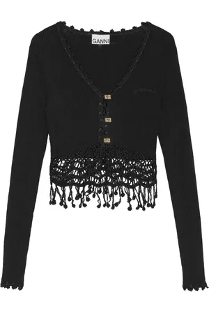 Ganni Macramé-detailing cardigan