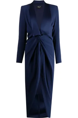 Paule Ka Draped satin midi dress