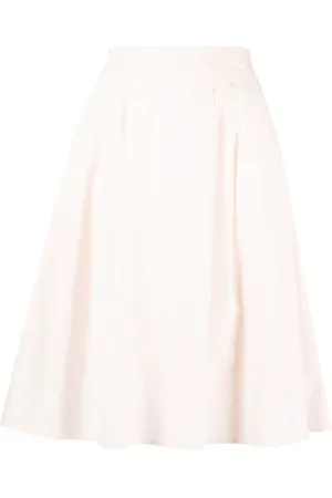 Paule Ka Poplin-textured A-line skirt