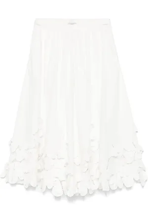 FORTE FORTE Floral-appliqué midi skirt
