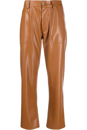 Nanushka Faux-leather straight-leg trousers