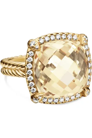 David Yurman 18kt yellow Ch??telaine citrine and diamond ring (14mm)