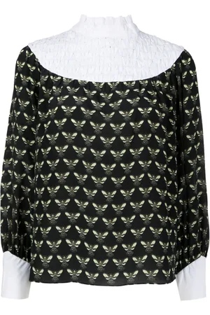Isolda Ronnie bee-print silk-cotton blouse