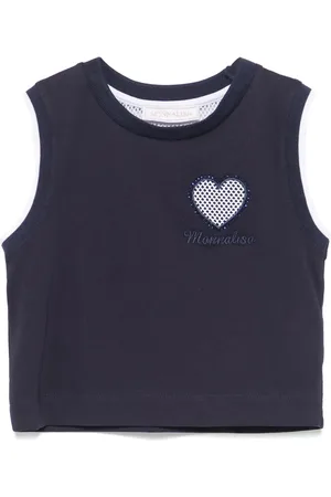MONNALISA Heart-patch tank top
