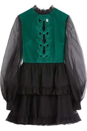 VALENTINO GARAVANI Embroidered organza mini dress