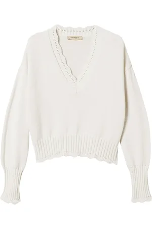 Twin-Set Scallop-edge sweater