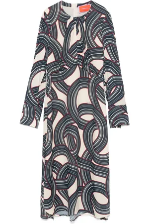 La DoubleJ Geometric-print midi dress