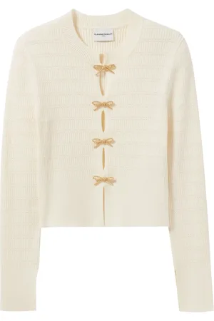 Claudie Pierlot Fine-knit bow-embellished sweater
