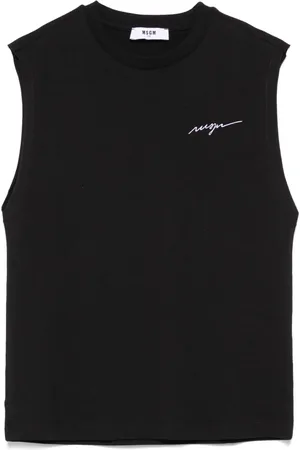 Msgm Logo-embroidered tank top