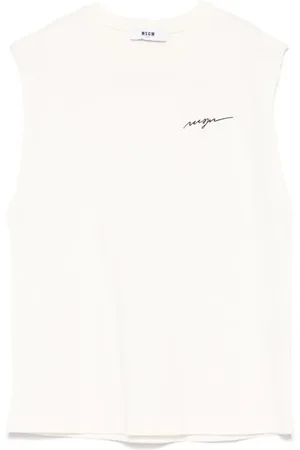 Msgm Logo-embroidered tank top