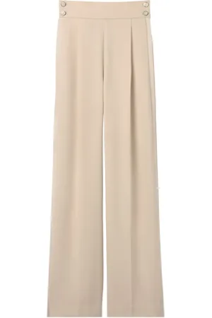 ST. JOHN Pleated crepe trousers