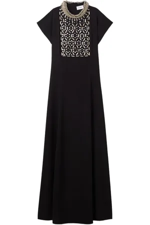 ST. JOHN Embellished silk gown