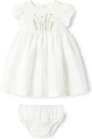 Il gufo Embroidered linen dress