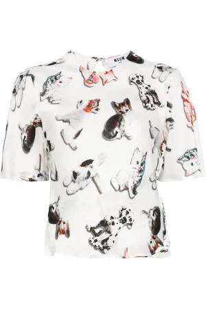 Msgm Dog-print blouse