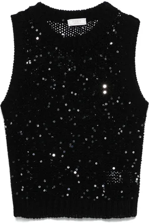 PESERICO SIGN Sequin-embellished top