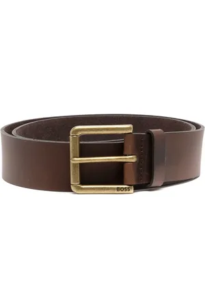 HUGO BOSS Engraved-logo buckle belt