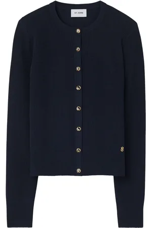 ST. JOHN Fine-ribbed cardigan