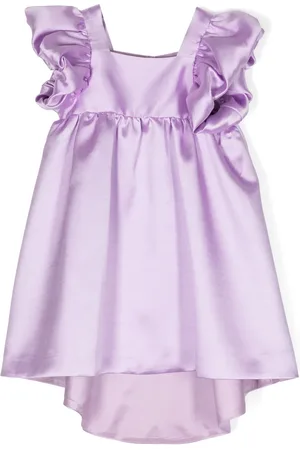 HUCKLEBONES LONDON Gathered-detail satin midi dress