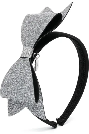 MONNALISA Glittery oversize bow-detail headband