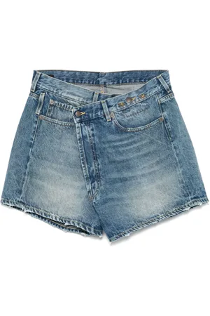 R13 Crossover denim shorts