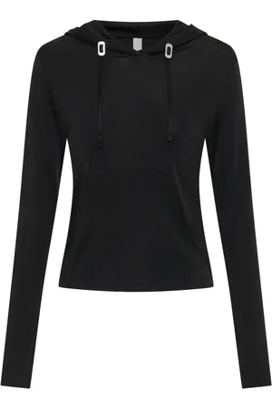 DION LEE Lustrous Shrunken drawstring-hem hoodie