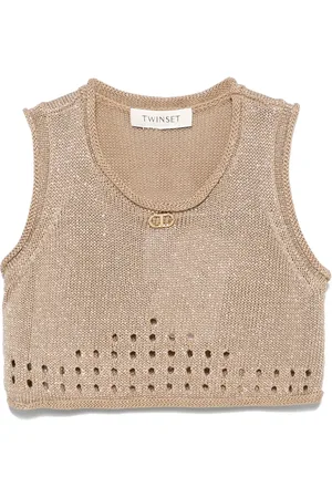 Twin-Set Lurex-knit top