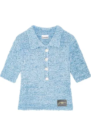 Ganni Knitted polo shirt