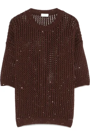 PESERICO SIGN Sequin-embellished top