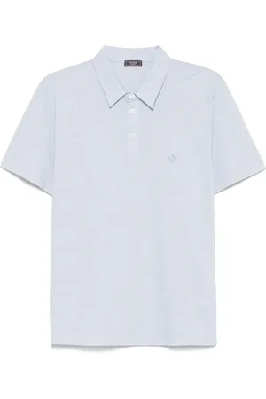PESERICO SIGN M??lange-effect piqu??-weave polo shirt