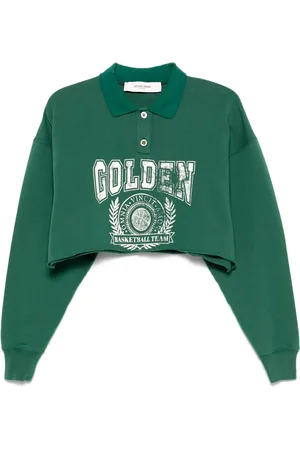 Golden Goose Printed cropped polo top