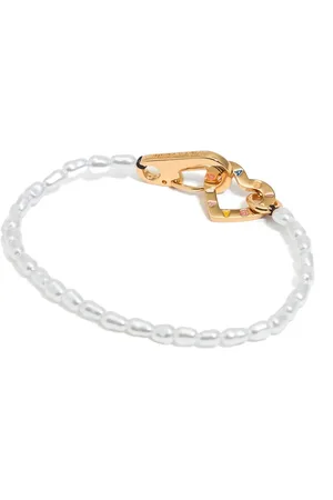 Bimba y Lola Heart-charm faux-pearl bracelet