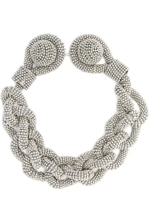 Fabiana Filippi Chain-effect rhinestone bracelet