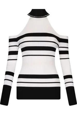 Liu Jo Striped stud-detail sweater