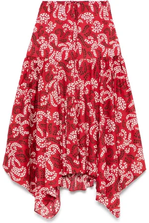Lanvin Leaf-print midi skirt