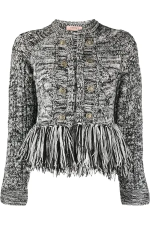 Twin-Set Fringed-hem knit jumper