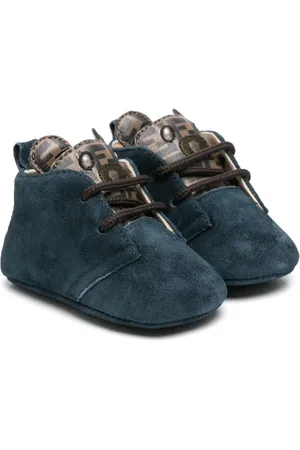 Fendi Teddy-bear motif crib shoes