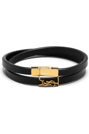 Saint Laurent Double-wrap leather bracelet