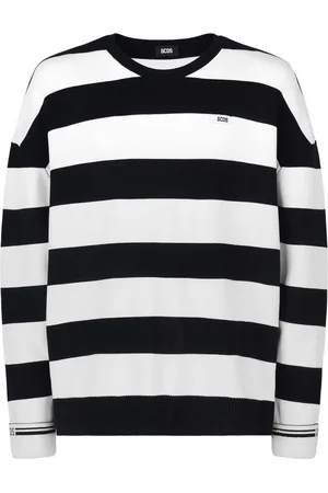GCDS Striped logo-appliqué sweatshirt