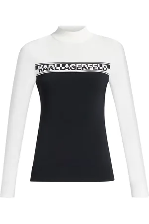 Karl Lagerfeld Two-tone logo-intarsia jumper