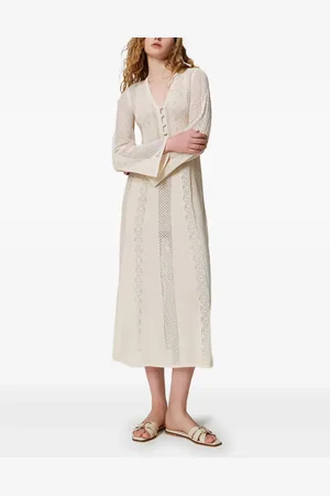 Twin-Set Crochet midi dress