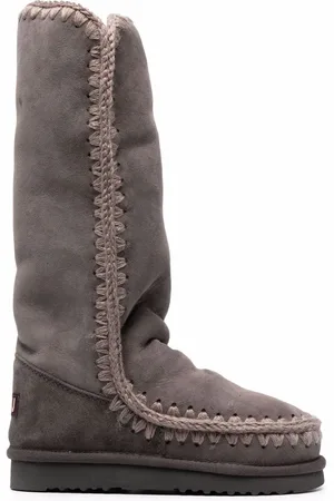 Mou Logo-patch sheepskin boots
