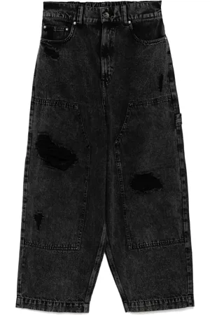 FIVE CM Distressed tapered jeans