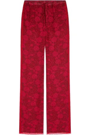 DRIES VAN NOTEN Floral-jacquard trousers