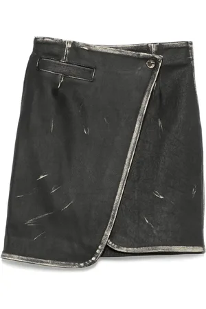COPERNI Leather wraparound mini skirt