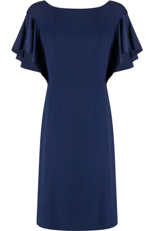 Paule Ka Draped-detail satin-finish dress